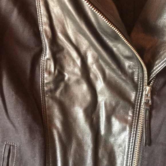 Lucky Brand Mix Hybrid Canvas Leather Jacket Size Medium - Picture 3 of 7